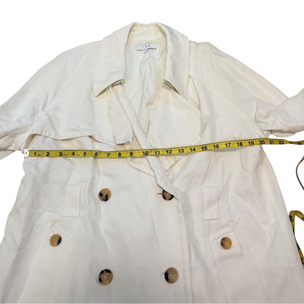 IRO Phenom Trench In Ecru White $930 Paris French Buttoned Size 36 Long - Picture 6 of 8